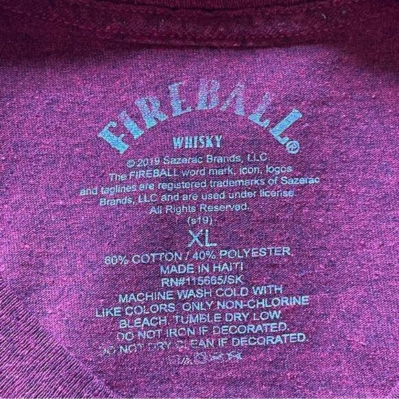 Fireball Whiskey XL short sleeve t-shirt black red casual party - Picture 4 of 7